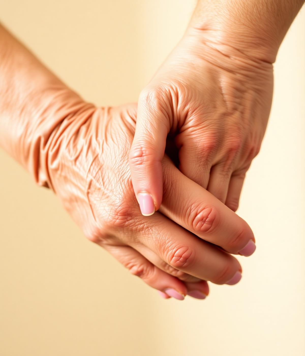 Two hands gently clasped